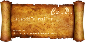 Csiszér Márk névjegykártya